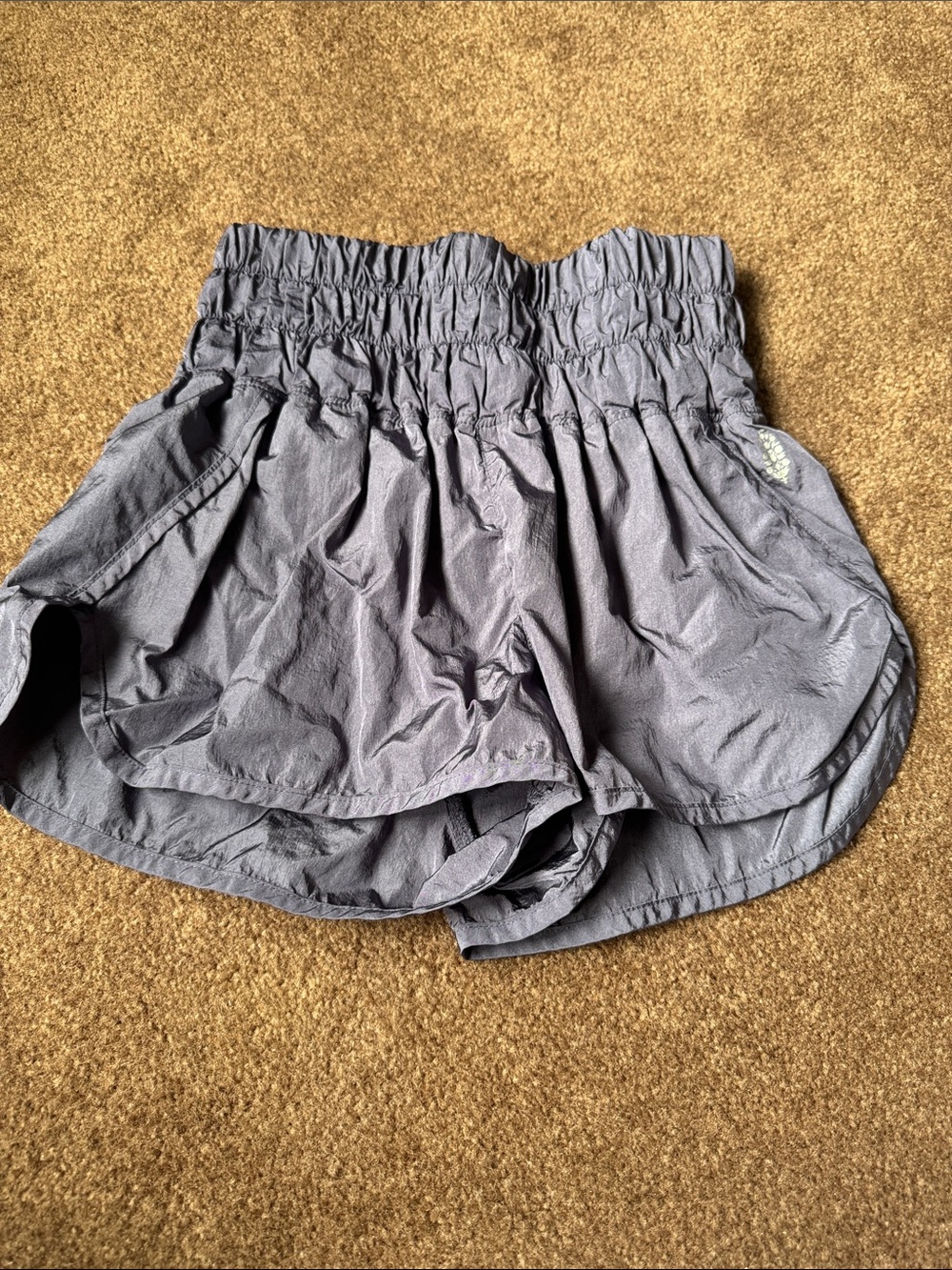 Free people Women’s Gray High-Waist Athletic Shorts with Elastic Waistband